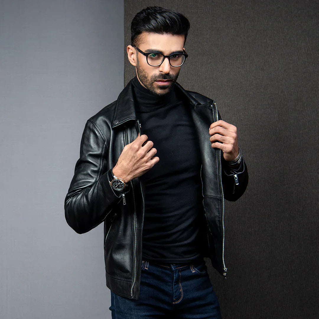PRINDA Perfecto Genuine Men's Leather Jacket