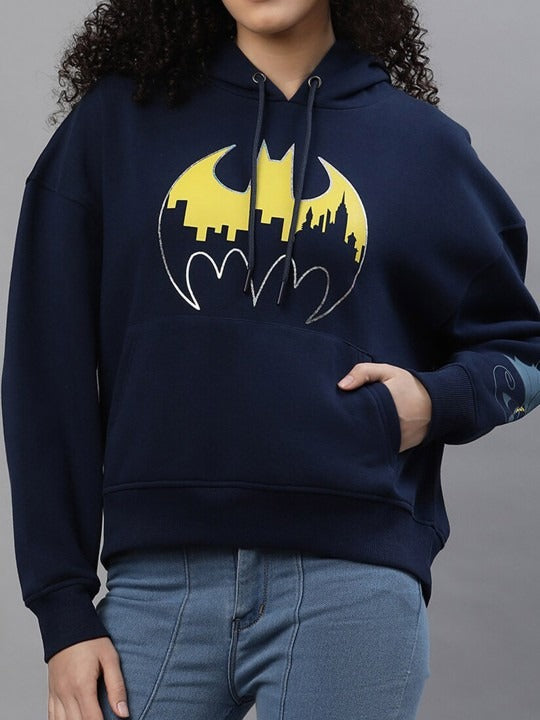 Batman Printed Cotton Hoodie – Drop Shoulder Sleeves Hooded Sweatshirt for Women & Men in Pakistan | PRINDA