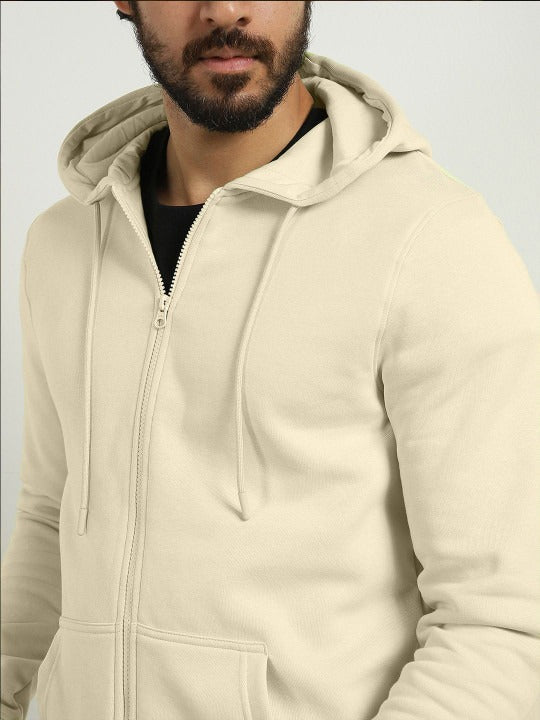 Men Hooded Zipper Front-Open Sweatshirt – Stylish Cotton Pullover for Men in Pakistan | PRINDA