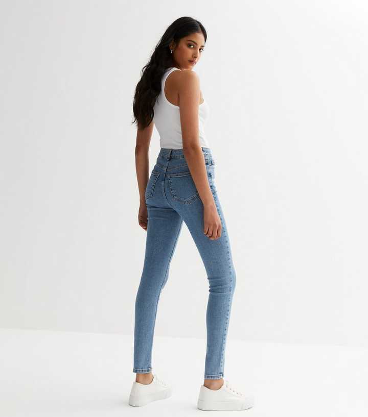 Blue Mid Rise Amie Skinny Jeans - PRINDA - Jeans - 