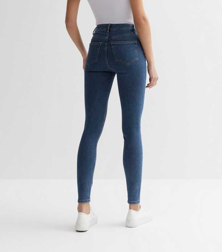 Blue Mid Rise Skinny Jeans - PRINDA - Jeans - 