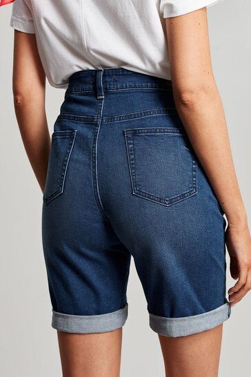 Blue Shirley Long Denim Shorts - PRINDA - Shorts & Skirts - 