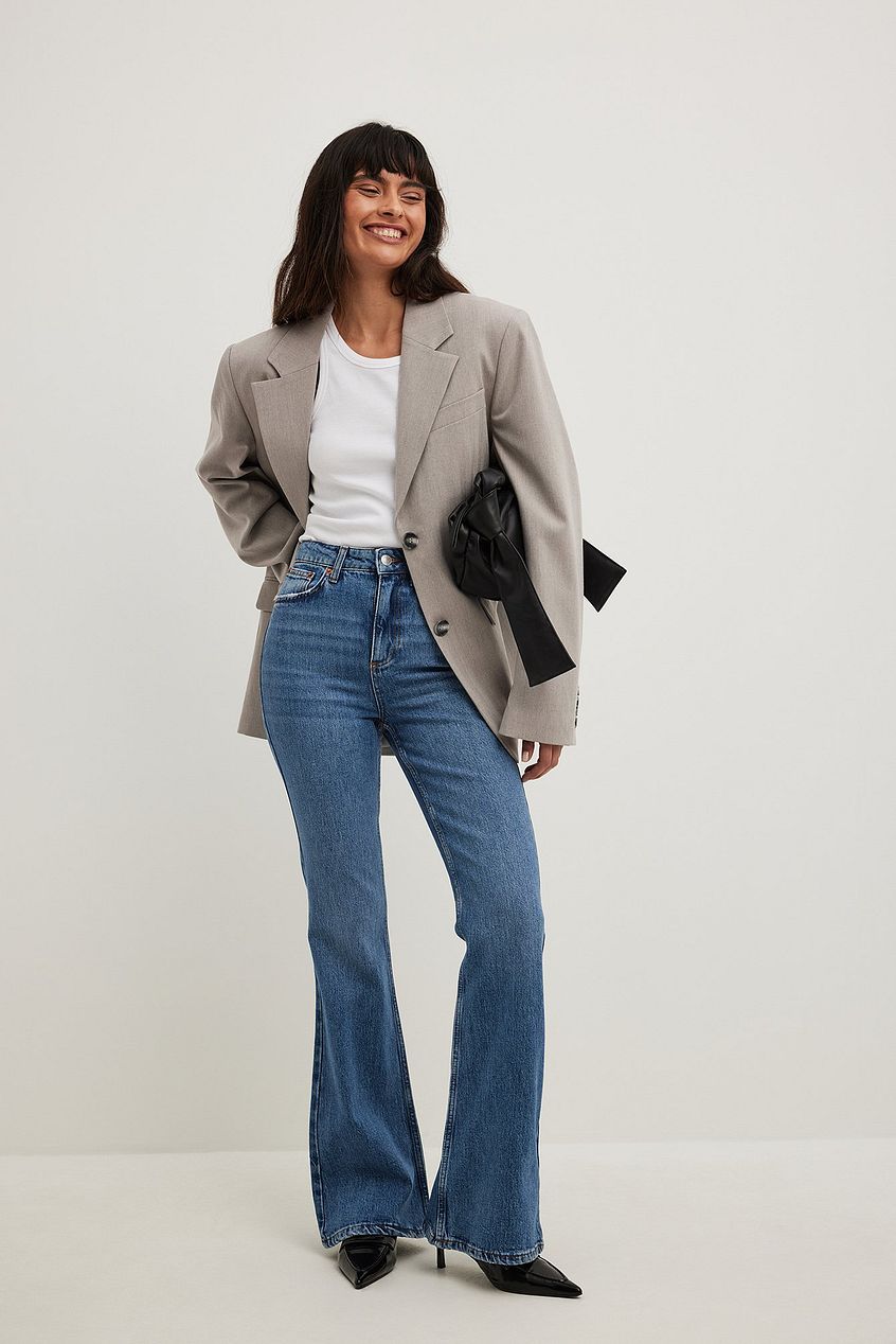 Flared High Waist Jeans For Womens - PRINDA - Jeans - 