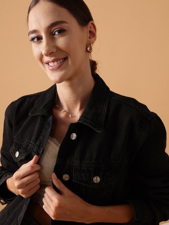 Lightweight Pure Cotton Crop Denim Jacket - PRINDA - Denim Jackets - 