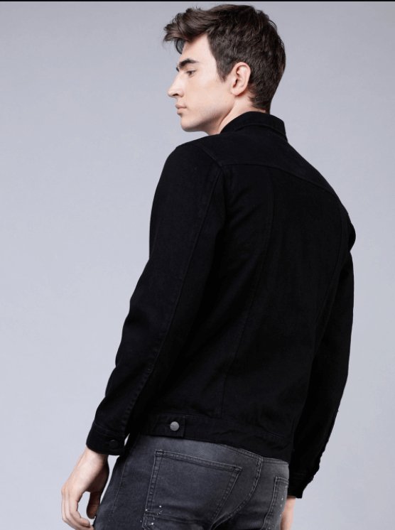 Mens Denim Jacket Black - PRINDA - Denim Jacket - 