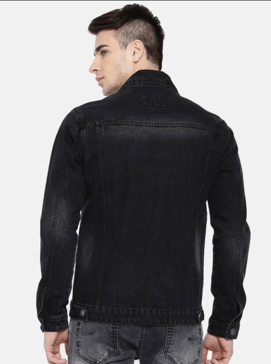 Mens Denim Jacket Black - PRINDA - Denim Jacket - 