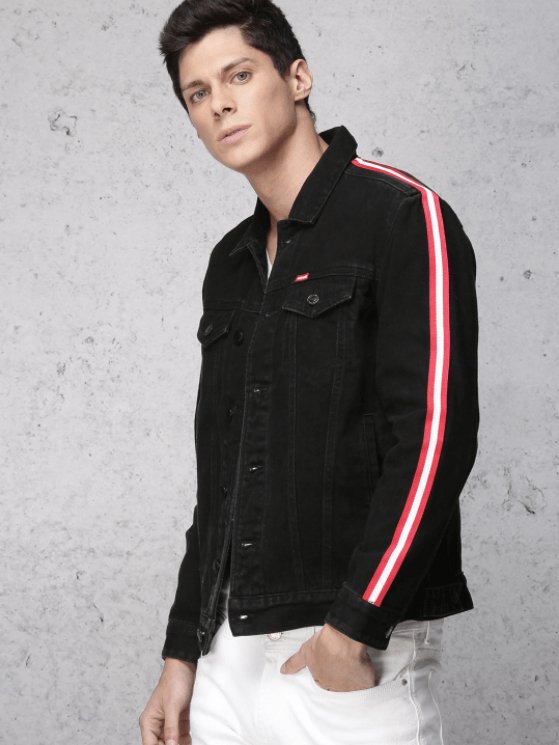 Mens Denim Jacket Black - PRINDA - Denim Jacket - 