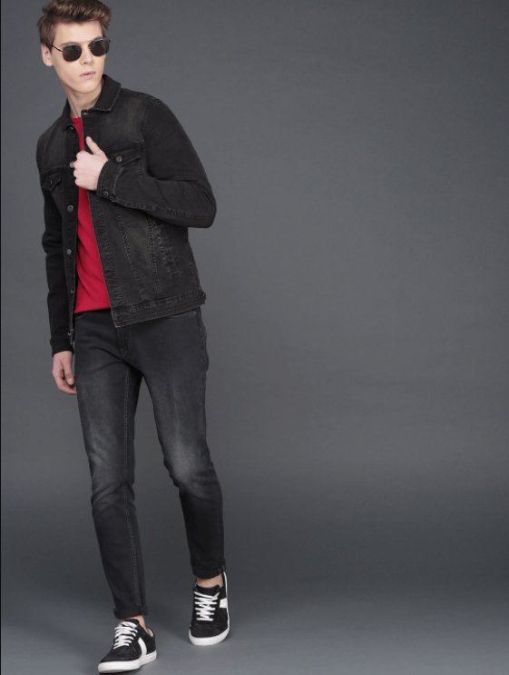 Mens Denim Jacket Black - PRINDA - Denim Jacket - 