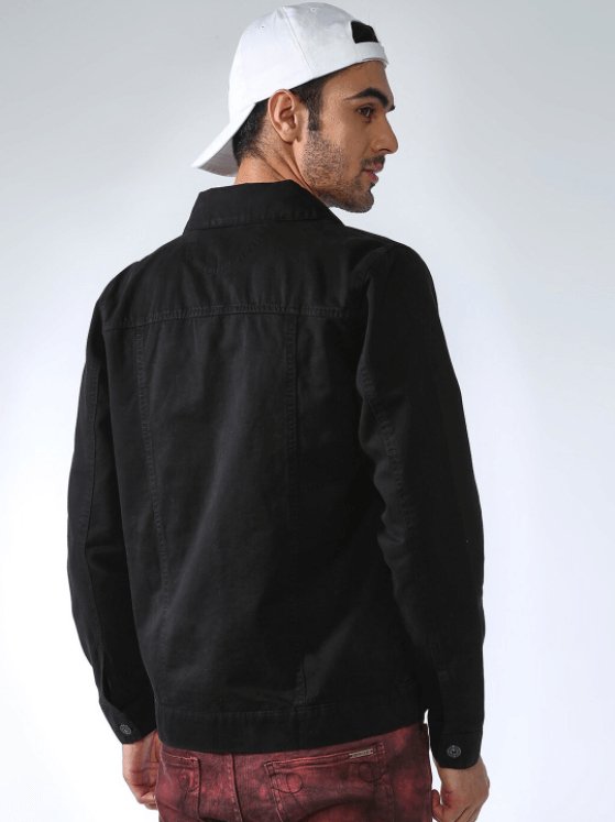 Mens Denim Jacket Black - PRINDA - Denim Jacket - 