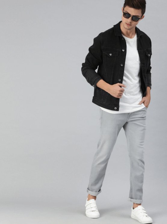 Mens Denim Jacket Black - PRINDA - Denim Jacket - 
