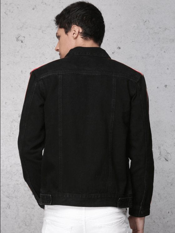 Mens Denim Jacket Black - PRINDA - Denim Jacket - 