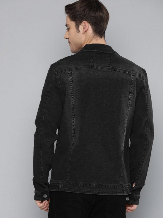 Mens Denim Jacket Black - PRINDA - Denim Jacket - 
