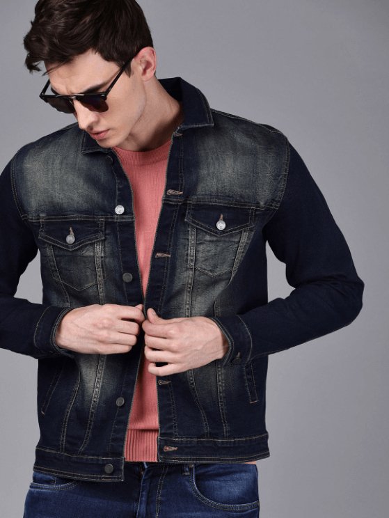 Mens Denim Jacket Black - PRINDA - Denim Jacket - 