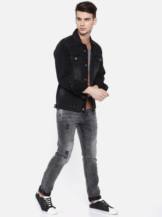 Mens Denim Jacket Black - PRINDA - Denim Jacket - 