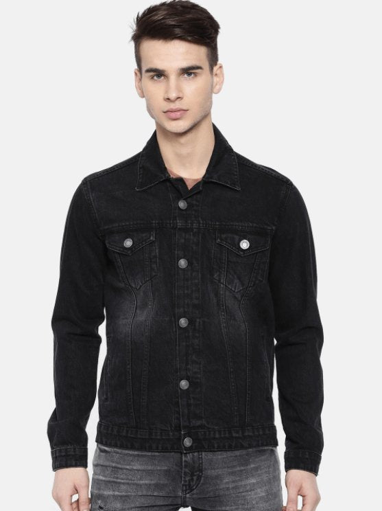 Mens Denim Jacket Black - PRINDA - Denim Jacket - 