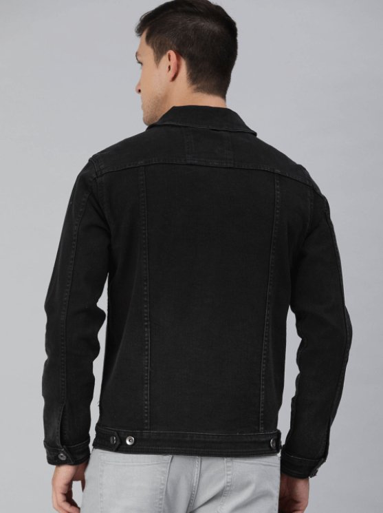 Mens Denim Jacket Black - PRINDA - Denim Jacket - 
