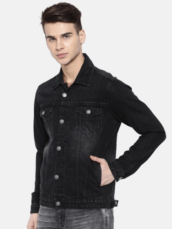 Mens Denim Jacket Black - PRINDA - Denim Jacket - 