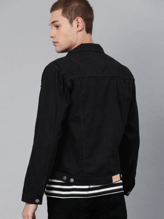 Mens Denim Jacket Black - PRINDA - Denim Jacket - 