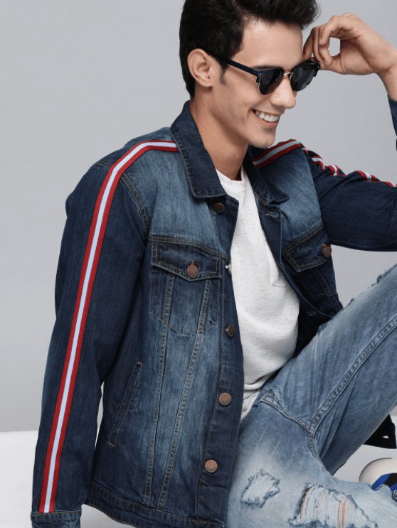 Mens Denim Jacket Dark Blue - PRINDA - Denim Jacket - 