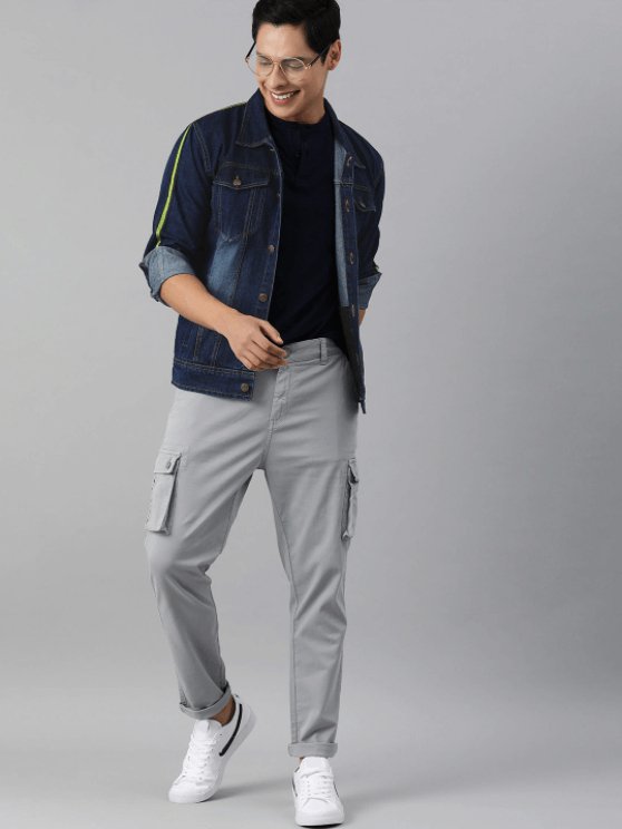 Mens Denim Jacket Dark Blue - PRINDA - Denim Jacket - 