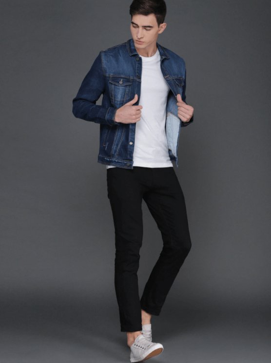 Mens Denim Jacket Dark Blue - PRINDA - Denim Jacket - 