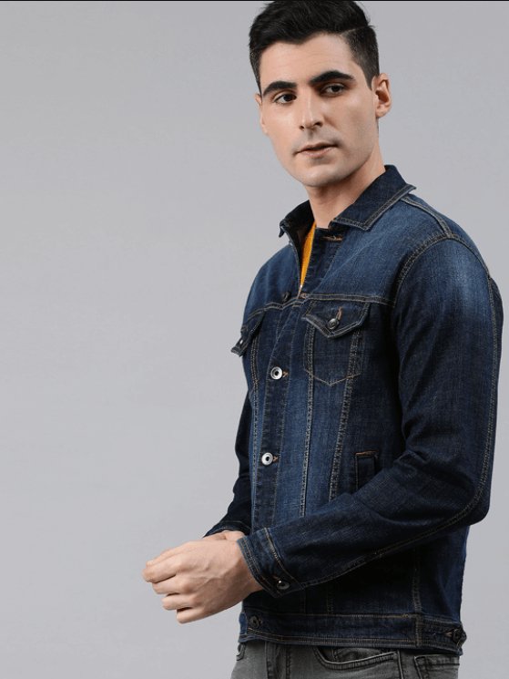Mens Denim Jacket Dark Blue - PRINDA - Denim Jacket - 