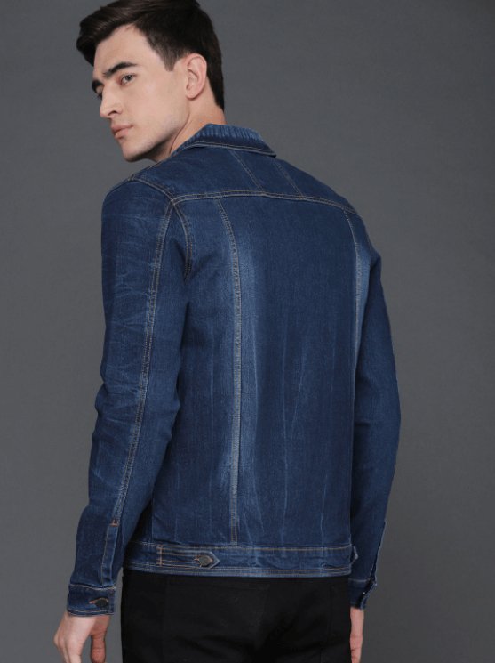 Mens Denim Jacket Dark Blue - PRINDA - Denim Jacket - 