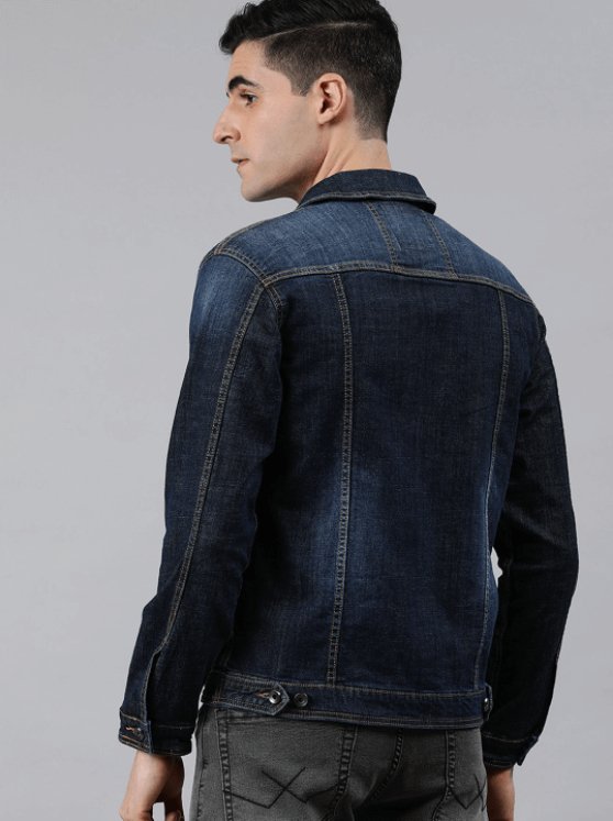 Mens Denim Jacket Dark Blue - PRINDA - Denim Jacket - 