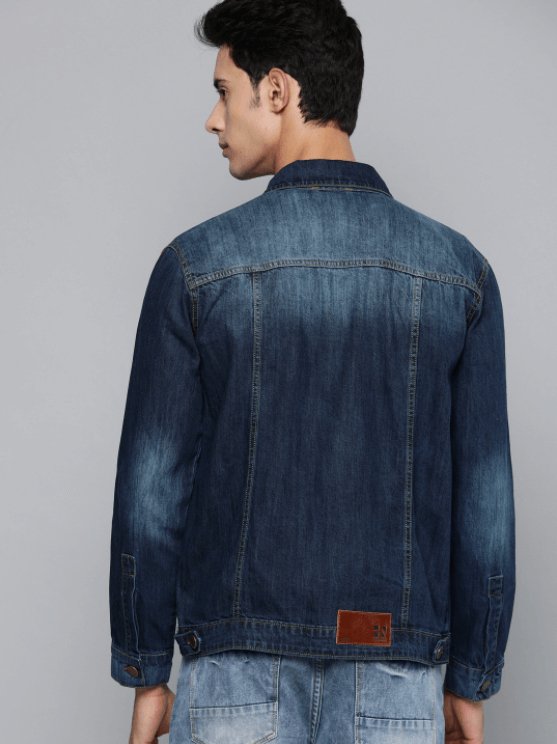 Mens Denim Jacket Dark Blue - PRINDA - Denim Jacket - 