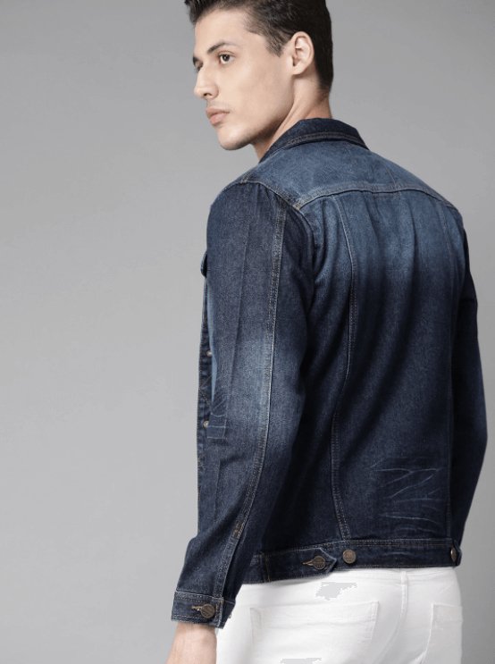 Mens Denim Jacket Dark Blue - PRINDA - Denim Jacket - 
