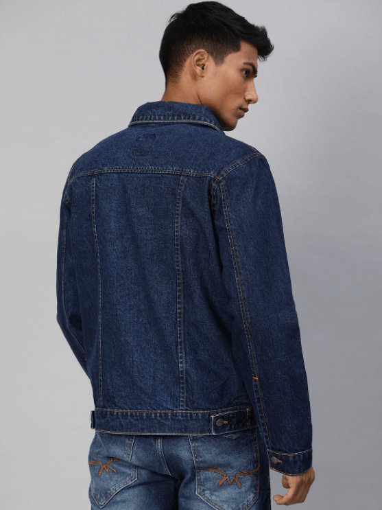 Mens Denim Jacket Dark Blue - PRINDA - Denim Jacket - 