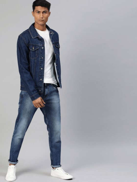 Mens Denim Jacket Dark Blue - PRINDA - Denim Jacket - 