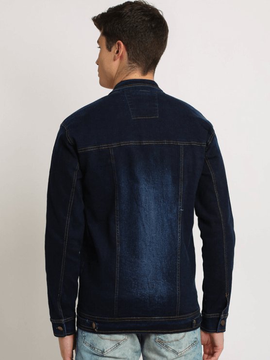 Mens Denim Jacket Dark Blue - PRINDA - Denim Jacket - 