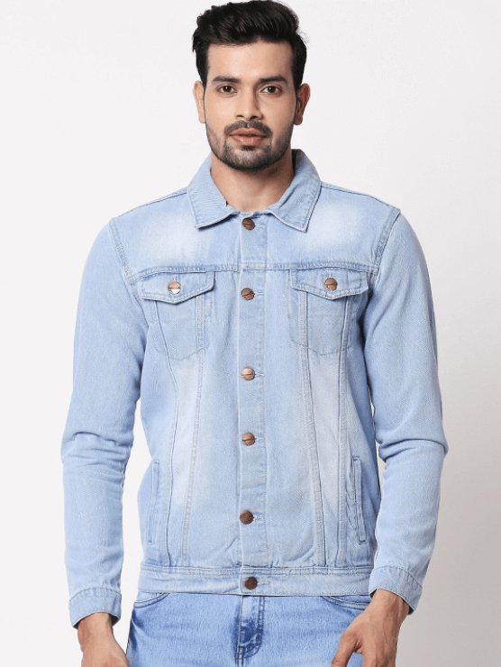 Mens Denim Jacket Light Blue - PRINDA - Denim Jacket - 