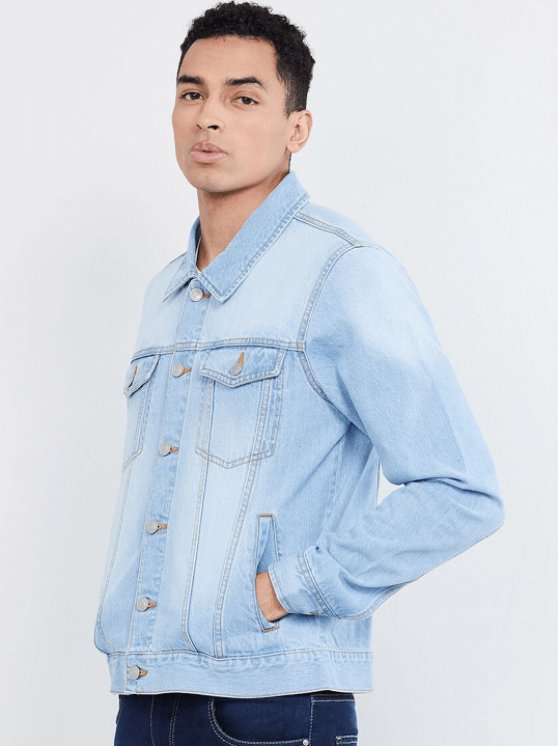 Mens Denim Jacket Light Blue - PRINDA - Denim Jacket - 