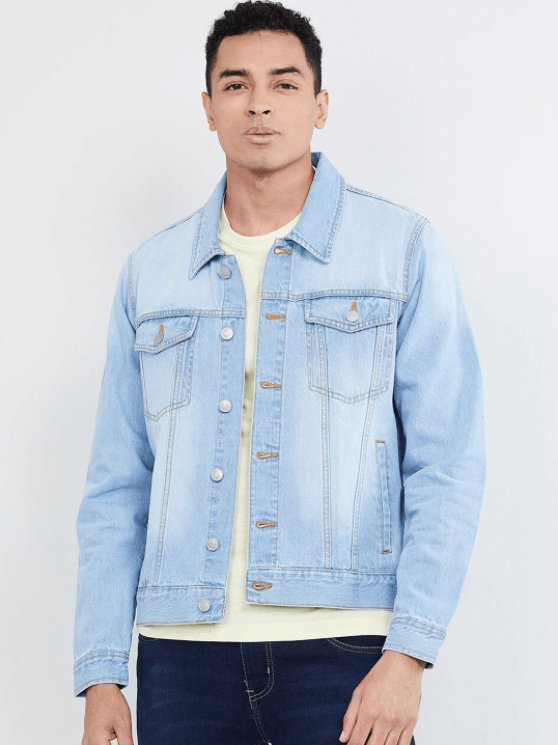 Mens Denim Jacket Light Blue - PRINDA - Denim Jacket - 