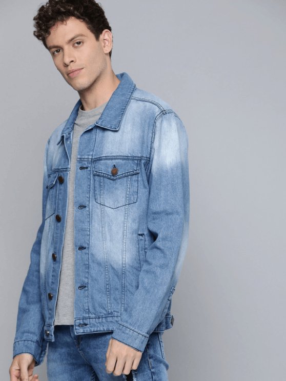Mens Denim Jacket Light Blue - PRINDA - Denim Jacket - 