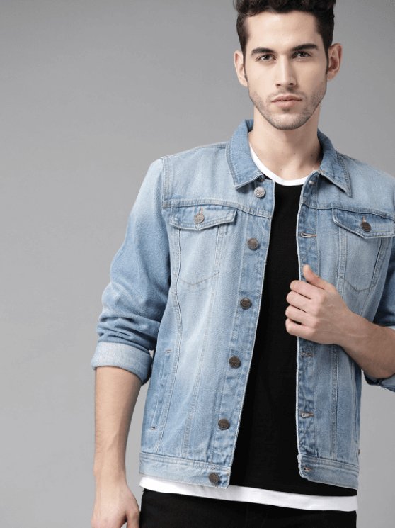 Mens Denim Jacket Light Blue - PRINDA - Denim Jacket - 