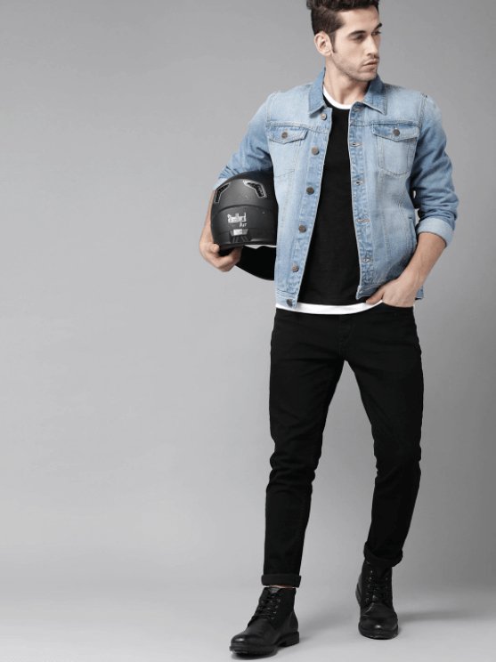 Mens Denim Jacket Light Blue - PRINDA - Denim Jacket - 