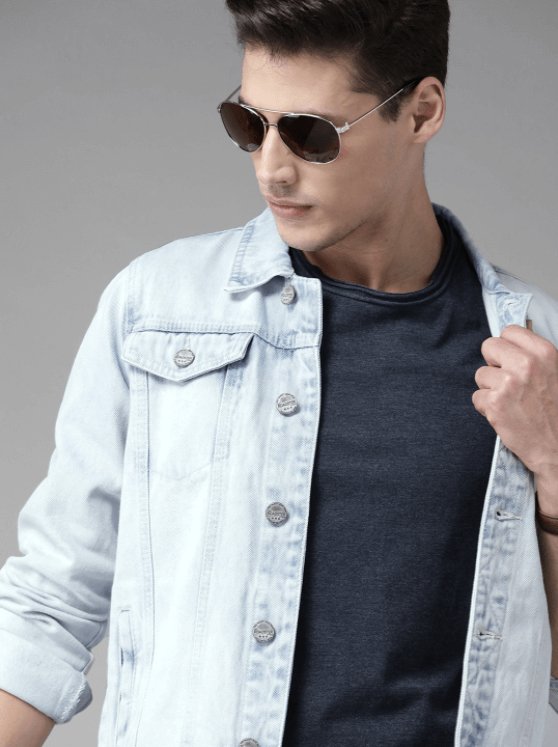 Mens Denim Jacket Light Blue - PRINDA - Denim Jacket - 