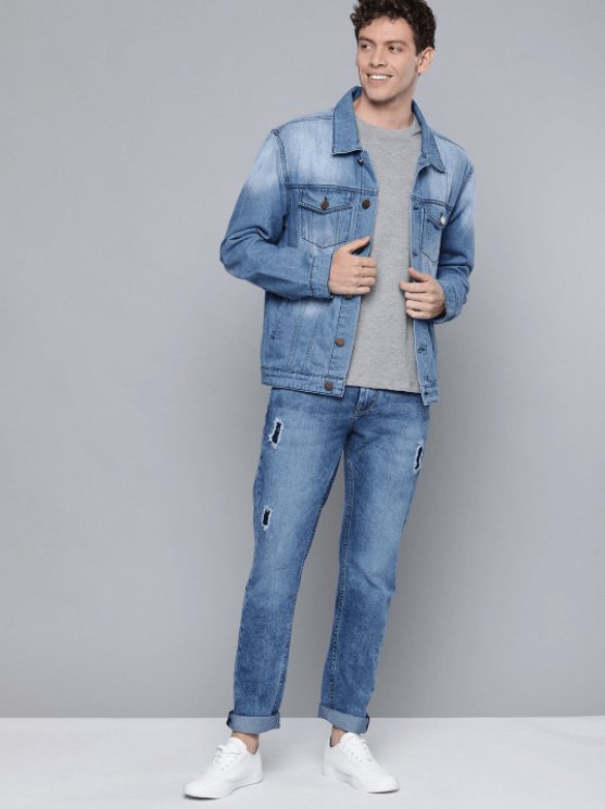 Mens Denim Jacket Light Blue - PRINDA - Denim Jacket - 