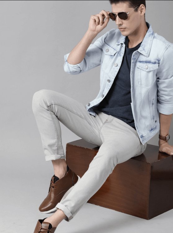 Mens Denim Jacket Light Blue - PRINDA - Denim Jacket - 