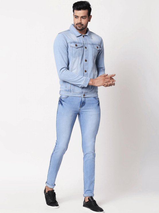 Mens Denim Jacket Light Blue - PRINDA - Denim Jacket - 