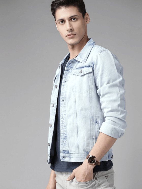 Mens Denim Jacket Light Blue - PRINDA - Denim Jacket - 