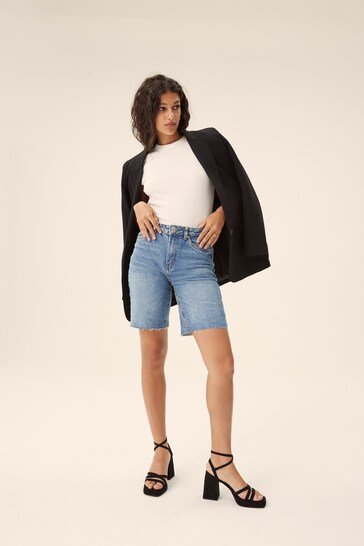 MODA Longline Denim Shorts - PRINDA - Shorts & Skirts - 