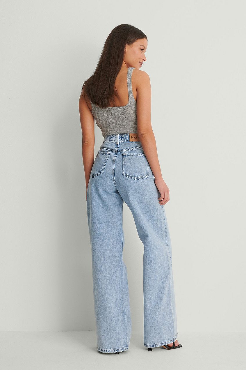 Organic Soft Rigid Wide Jeans For Womens - PRINDA - Jeans - 