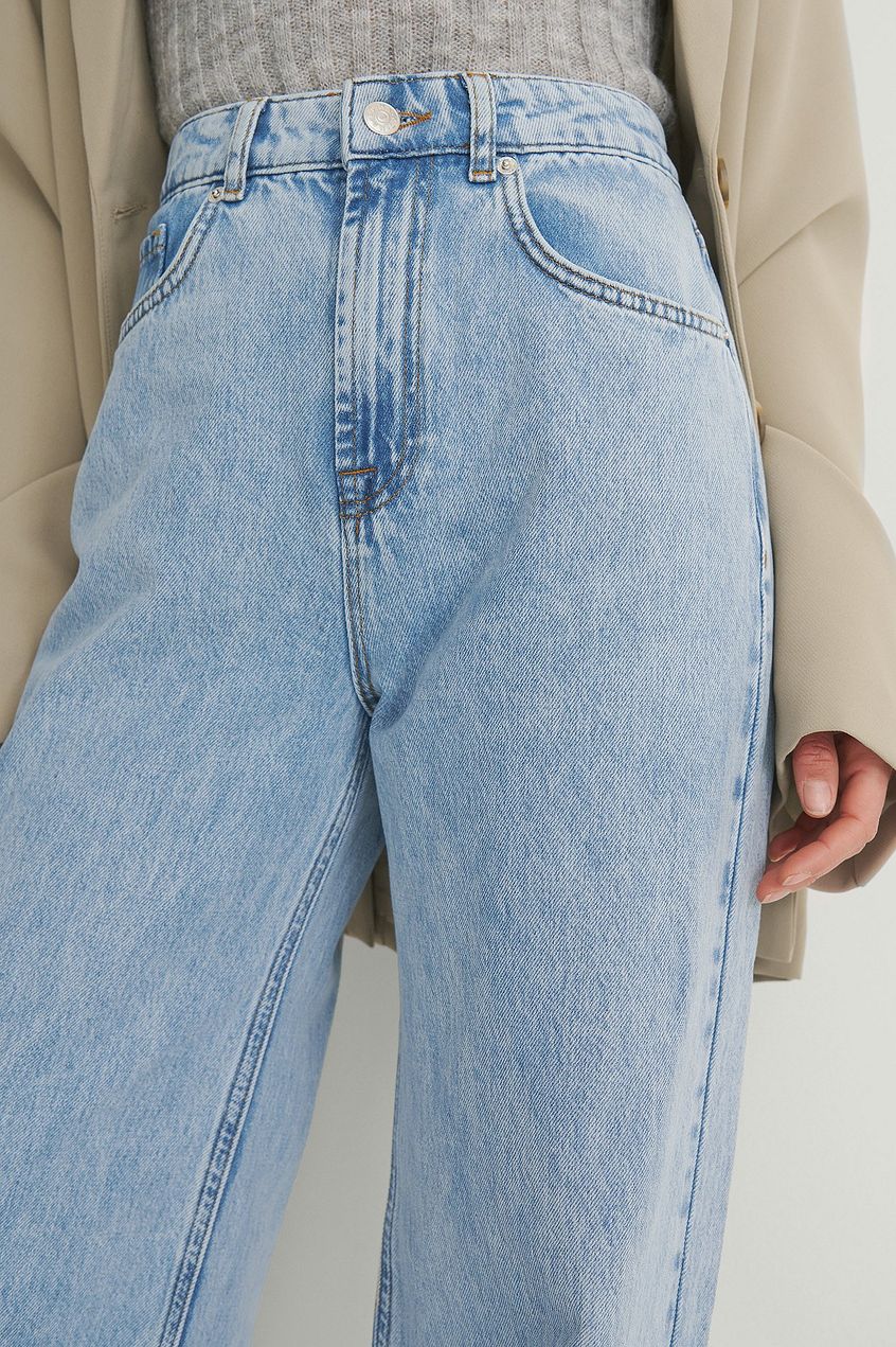 Organic Soft Rigid Wide Jeans For Womens - PRINDA - Jeans - 