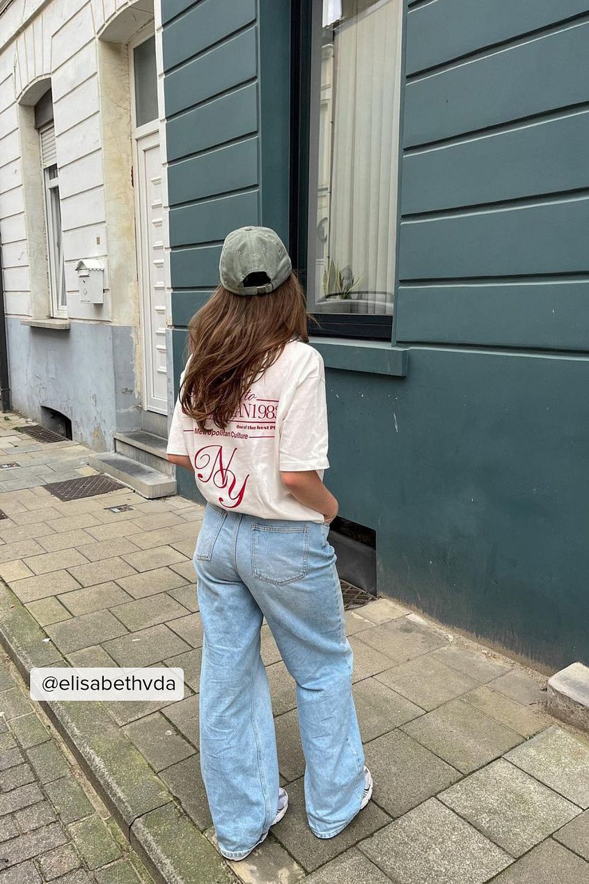 Organic Soft Rigid Wide Jeans For Womens - PRINDA - Jeans - 