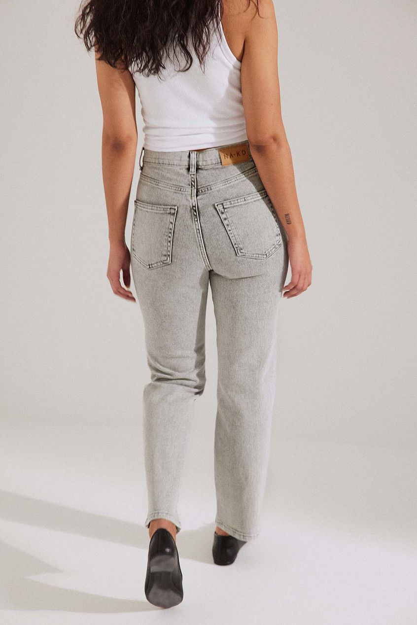 Organic Straight High Waist Jeans For Womens - PRINDA - Jeans - 