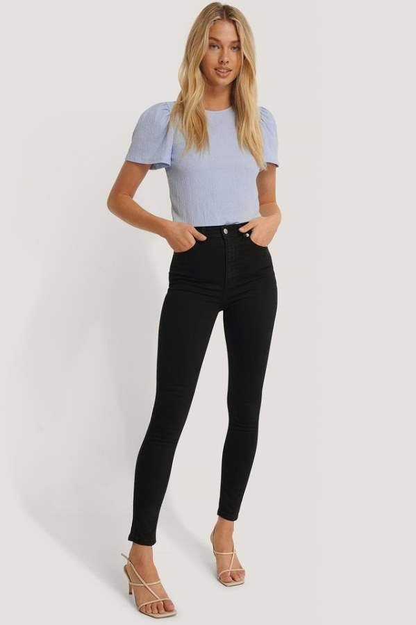 Skinny Fit Mid - Rise Slash Knee Stretchable Jeans - PRINDA - Jeans - 